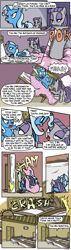 Size: 500x1749 | Tagged: safe, artist:foudubulbe, derpibooru import, maud pie, trixie, pony, unicorn, comic:damp rocks, angry, bed, comic, female, lesbian, mare, mauxie, shipping, yandere