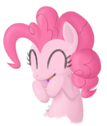 Size: 1167x1373 | Tagged: safe, artist:twiddlechimp, pinkie pie, earth pony, pony, cute, diapinkes, eyes closed, happy, open mouth, smiling, solo