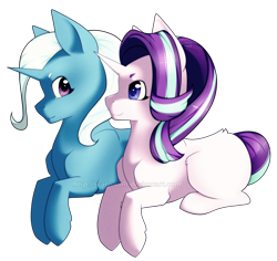 Size: 1024x968 | Tagged: safe, artist:scariswolf, derpibooru import, starlight glimmer, trixie, pony, unicorn, simple background, transparent background