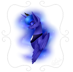 Size: 1377x1367 | Tagged: safe, artist:galopade, princess luna, alicorn, pony, eyes closed, simple background, solo, transparent background