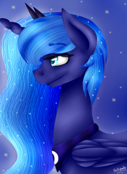 Size: 1552x2125 | Tagged: safe, artist:galopade, princess luna, alicorn, pony, portrait, s1 luna, solo