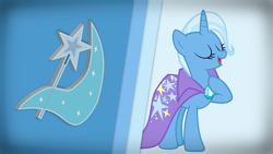 Size: 1920x1080 | Tagged: safe, artist:jeatz-axl, artist:the smiling pony, derpibooru import, trixie, pony, unicorn, female, mare, solo, vector, wallpaper