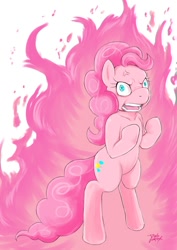 Size: 700x990 | Tagged: safe, artist:diasfox, pinkie pie, earth pony, pony, angry, female, hotblooded pinkie pie, mare, pink coat, pink mane