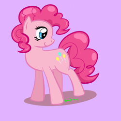 Size: 500x500 | Tagged: safe, artist:zonybrony, pinkie pie, earth pony, pony, female, mare, pink coat, pink mane, simple background, solo