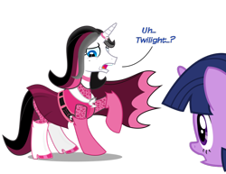 Size: 1280x989 | Tagged: safe, artist:cartuneslover16, shining armor, twilight sparkle, pony, unicorn, crossdressing, crossover, dialogue, duo, female, male, mare, shezow, stallion