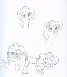 Size: 2152x2448 | Tagged: safe, artist:tyrellus, pinkie pie, earth pony, pony, expressions, high res, sketch