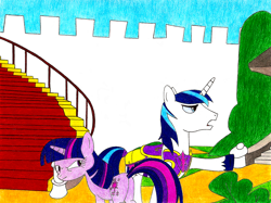 Size: 2124x1585 | Tagged: safe, artist:haleylonglover, shining armor, twilight sparkle, pony, unicorn, brother and sister, duo, female, male, mare, siblings, stallion