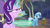 Size: 1280x720 | Tagged: safe, derpibooru import, screencap, starlight glimmer, trixie, pony, unicorn, road to friendship, chipmunk cheeks, dish, duo, eating, female, haycakes, magic, magic aura, mare, telekinesis