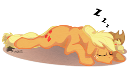 Size: 1500x850 | Tagged: safe, artist:gonedreamer, applejack, earth pony, pony, applejack's hat, blonde, blonde mane, blonde tail, female, mare, orange coat, solo