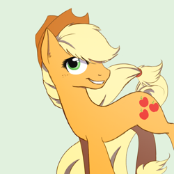 Size: 900x900 | Tagged: safe, artist:u1fric, applejack, earth pony, pony, female, mare, simple background, solo