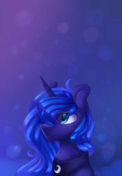 Size: 1325x1917 | Tagged: safe, artist:snowsky-s, princess luna, alicorn, pony, female, gradient background, horn, mare, solo