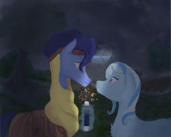 Size: 995x799 | Tagged: safe, artist:rus-ant, derpibooru import, hoo'far, trixie, pony, saddle arabian, unicorn, road to friendship, eye contact, female, looking at each other, male, mare, shipping, stallion, straight, trixfar