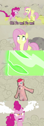 Size: 960x2699 | Tagged: safe, fluttershy, pinkie pie, human, comic, doomie, fursuit, irl, irl human, photo