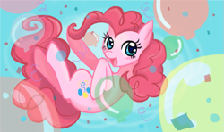 Size: 899x532 | Tagged: safe, artist:oddlittleleaf, pinkie pie, earth pony, pony, female, mare, pink coat, pink mane, simple background, solo