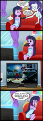 Size: 713x2000 | Tagged: safe, artist:madmax, edit, rarity, twilight sparkle, human, equestria girls, childhood ruined, comic, danger rangers, exploitable meme, funny, meme, obligatory pony, tv meme, what's wrong with this place