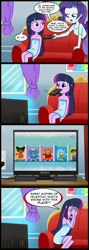 Size: 713x2000 | Tagged: safe, artist:madmax, edit, rarity, twilight sparkle, human, equestria girls, childhood ruined, comic, daniel tiger's neighborhood, exploitable meme, meme, mister rogers' neighborhood, obligatory pony, tv meme, what's wrong with this place