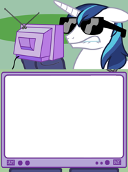 Size: 564x760 | Tagged: safe, shining armor, pony, unicorn, dat butt, exploitable meme, meme, sunglasses, template, tv meme