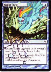 Size: 734x1027 | Tagged: safe, rainbow dash, pegasus, pony, crossover, magic the gathering, solo, trading card edit