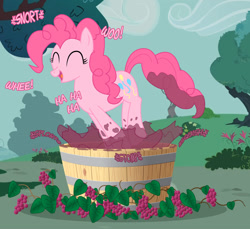 Size: 1200x1100 | Tagged: safe, artist:nimaru, pinkie pie, earth pony, pony, grape stomping, grapes, stomping