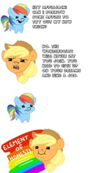 Size: 514x960 | Tagged: safe, applejack, rainbow dash, earth pony, pegasus, pony, brutal honesty, comic, cute, element of honesty, hilarious in hindsight