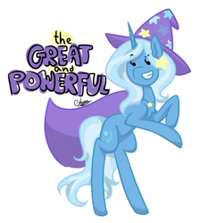 Size: 1280x1371 | Tagged: safe, artist:emmafairie, derpibooru import, trixie, pony, bipedal, smiling, solo