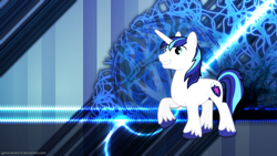 Size: 2560x1440 | Tagged: safe, artist:game-beatx14, shining armor, pony, unicorn, horn, male, solo, stallion, wallpaper, white coat