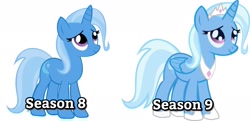 Size: 1841x894 | Tagged: safe, artist:fantastictrixie, derpibooru import, edit, trixie, alicorn, pony, unicorn, season 8, season 9, alicornified, best pony, crown, cute, diatrixes, exploitable meme, female, headcanon, hoof shoes, horseshoes, jewelry, looking up, make it happen, mare, meme, peytral, race swap, regalia, simple background, tiara, trixiecorn, white background