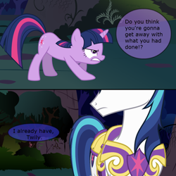 Size: 1000x1000 | Tagged: safe, shining armor, twilight sparkle, pony, unicorn, angry, comic, dialogue, text