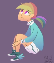 Size: 700x805 | Tagged: safe, artist:romaniz, rainbow dash, converse, humanized, shoes