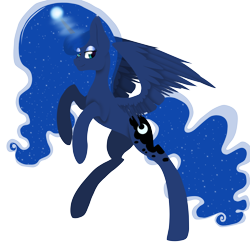 Size: 1000x1000 | Tagged: safe, artist:luna756, princess luna, alicorn, pony, magic, simple background, solo, transparent background