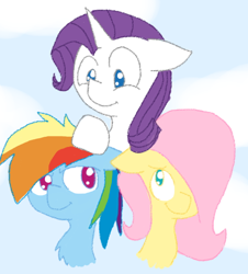 Size: 466x515 | Tagged: safe, artist:mehh32980, fluttershy, rainbow dash, rarity, pegasus, pony, unicorn, filly, foal