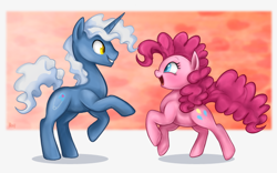 Size: 662x412 | Tagged: safe, artist:mn27, pinkie pie, pokey pierce, earth pony, pony, unicorn, female, male, mare, pokeypie, shipping, stallion, straight