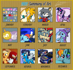 Size: 900x872 | Tagged: safe, artist:fuzon-s, derpibooru import, applejack, rainbow dash, soarin', trixie, twilight sparkle, oc, earth pony, pegasus, pony, 3d, crossover, furry oc, hope poster, knuckles the echidna, miles "tails" prower, sonic channel, sonic the hedgehog, sonic the hedgehog (series)