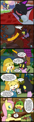 Size: 628x2200 | Tagged: safe, artist:madmax, fluttershy, pegasus, pony, turtle, comic:the town, animal crossing, blatant lies, bottomless, butt, clothes, comic, crossover, demolition, dream, isabelle, kiki, koguma no misha, leilani, luggage, lying, men in black, partial nudity, plot, reference, sonic the hedgehog, sonic the hedgehog (series), sweater, sweatershy, wrecking ball