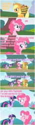 Size: 500x1777 | Tagged: safe, derpibooru import, applejack, pinkie pie, twilight sparkle, earth pony, pony, comic, fourth wall, meta