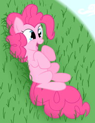 Size: 700x900 | Tagged: safe, artist:topgull, pinkie pie, earth pony, pony, female, mare, pink coat, pink mane, simple background, solo