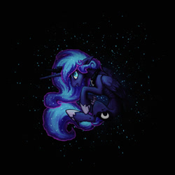 Size: 1618x1617 | Tagged: safe, artist:koviry, princess luna, alicorn, pony, fangs, nightmare luna, solo