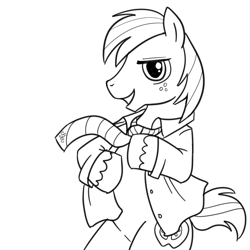 Size: 1000x1000 | Tagged: safe, artist:madmax, big macintosh, pony, bipedal, clothes, monochrome, solo