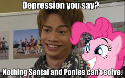 Size: 541x337 | Tagged: safe, pinkie pie, human, gai ikari, gokaiger, irl, irl human, photo, super sentai