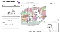 Size: 600x334 | Tagged: safe, artist:sibsy, apple bloom, applejack, earth pony, pony, call of the cutie, behind the scenes, storyboard