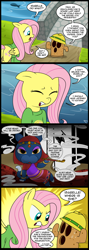 Size: 712x2000 | Tagged: safe, artist:madmax, catrina, fluttershy, pegasus, pony, comic:the town, animal crossing, clothes, comic, gyroid, lloid, sweater, sweatershy, the stare