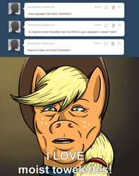 Size: 750x954 | Tagged: safe, artist:silentbutbeardly, applejack, earth pony, pony, ask the skyrim ponies, gamer poop, parody, skyrim, solo, the elder scrolls