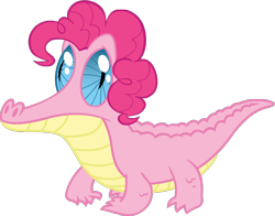 Size: 860x675 | Tagged: safe, gummy, pinkie pie, alligator, simple background, solo, species swap, transparent background, vector