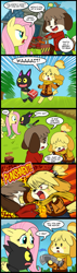 Size: 571x2000 | Tagged: safe, artist:madmax, fluttershy, pegasus, pony, comic:the town, animal crossing, blood, comic, crossover, digby, falcon punch, isabelle, kiki