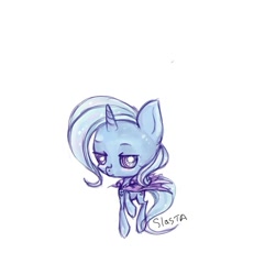 Size: 927x963 | Tagged: safe, artist:slasta, derpibooru import, trixie, pony, unicorn, chibi, female, mare, solo