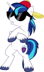 Size: 1596x2587 | Tagged: safe, artist:haretrinity, shining armor, pony, unicorn, backwards ballcap, hat, radicalness, simple background, solo, sunglasses, transparent background