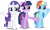 Size: 4188x2499 | Tagged: safe, artist:marker, derpibooru import, rainbow dash, rarity, twilight sparkle, unicorn twilight, pegasus, pony, unicorn, dragon quest, absurd resolution, faic, forced smile, grin, simple background, smile and wave, transparent background, trio, vector, waving