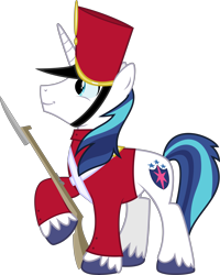Size: 5609x7000 | Tagged: safe, artist:xenoneal, shining armor, pony, unicorn, absurd resolution, clothes, costume, simple background, solo, steadfast tin soldier, the steadfast tin soldier, transparent background, vector