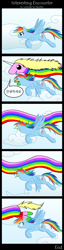 Size: 600x2344 | Tagged: safe, artist:inuhoshi-to-darkpen, rainbow dash, pegasus, pony, adventure time, comic, korean, rainicorn