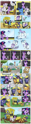 Size: 1200x4778 | Tagged: safe, artist:muffinshire, night light, shining armor, smarty pants, twilight sparkle, twilight velvet, oc, oc:sergeant thunderhead, pony, unicorn, comic:twilight's first day, airship, carriage, comic, cute, dexterous hooves, filly, filly twilight sparkle, flashback, foal, mud, muffinshire is trying to murder us, playing, royal guard, running, slice of life, taxi, twiabetes, what were you thinking